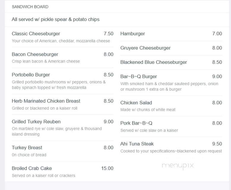 Union Hotel Restaurant - Port Deposit, MD menu_pic