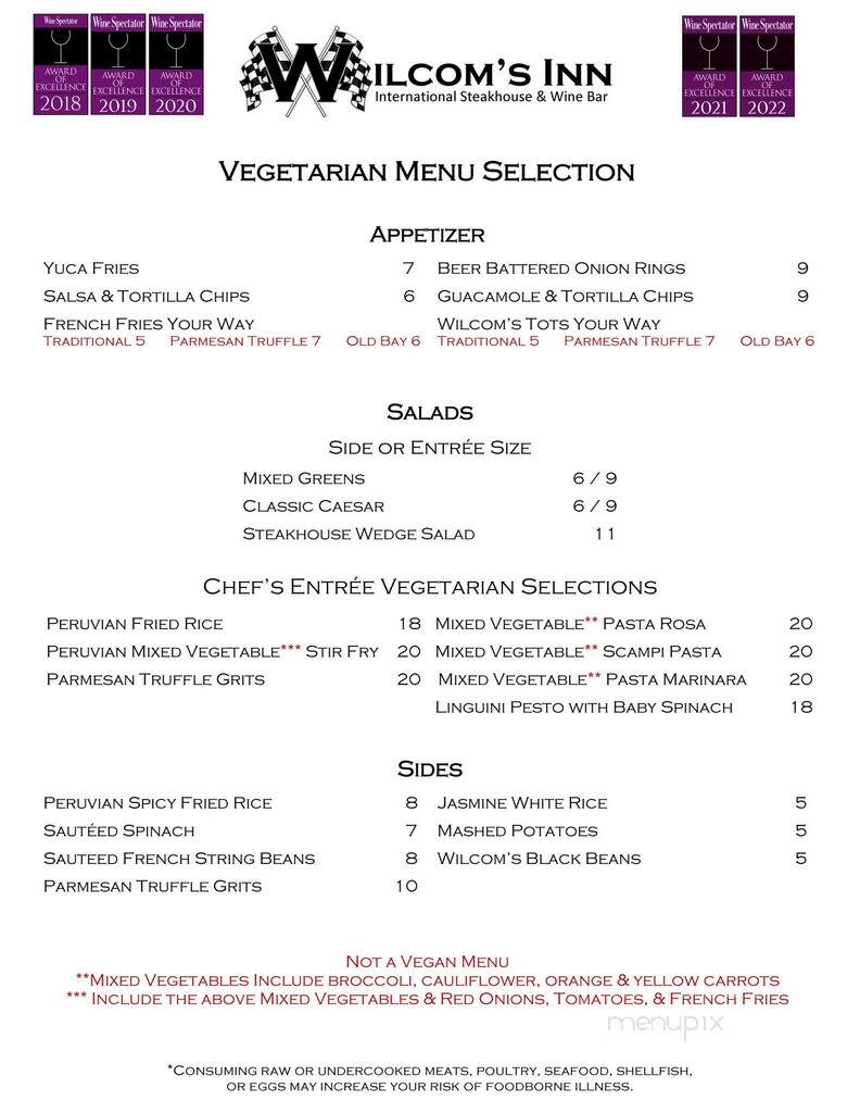 Wilcoms Inn - Monrovia, MD menu_pic