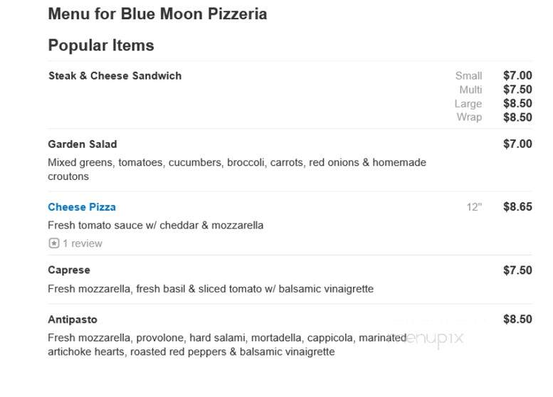 Blue Moon - Norwell, MA menu_pic