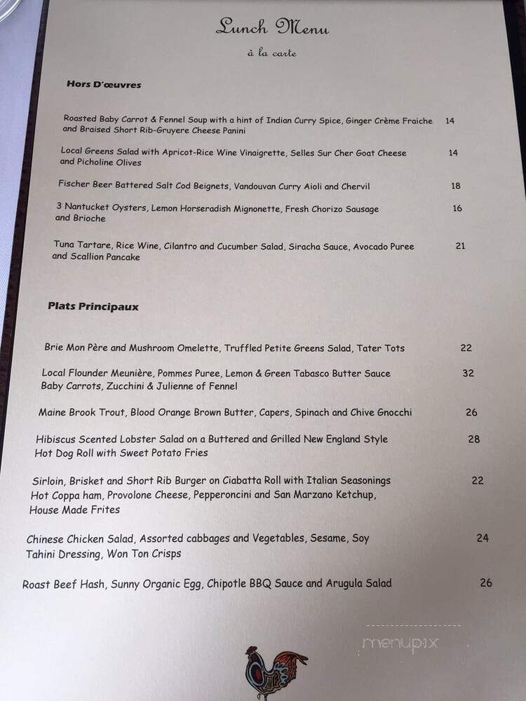 Chanticleer - Nantucket, MA menu_pic