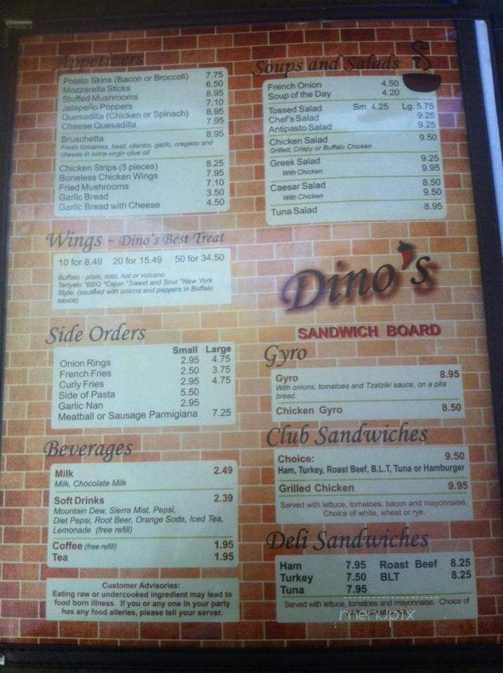 Dinos Pizza Restaurant - Holyoke, MA