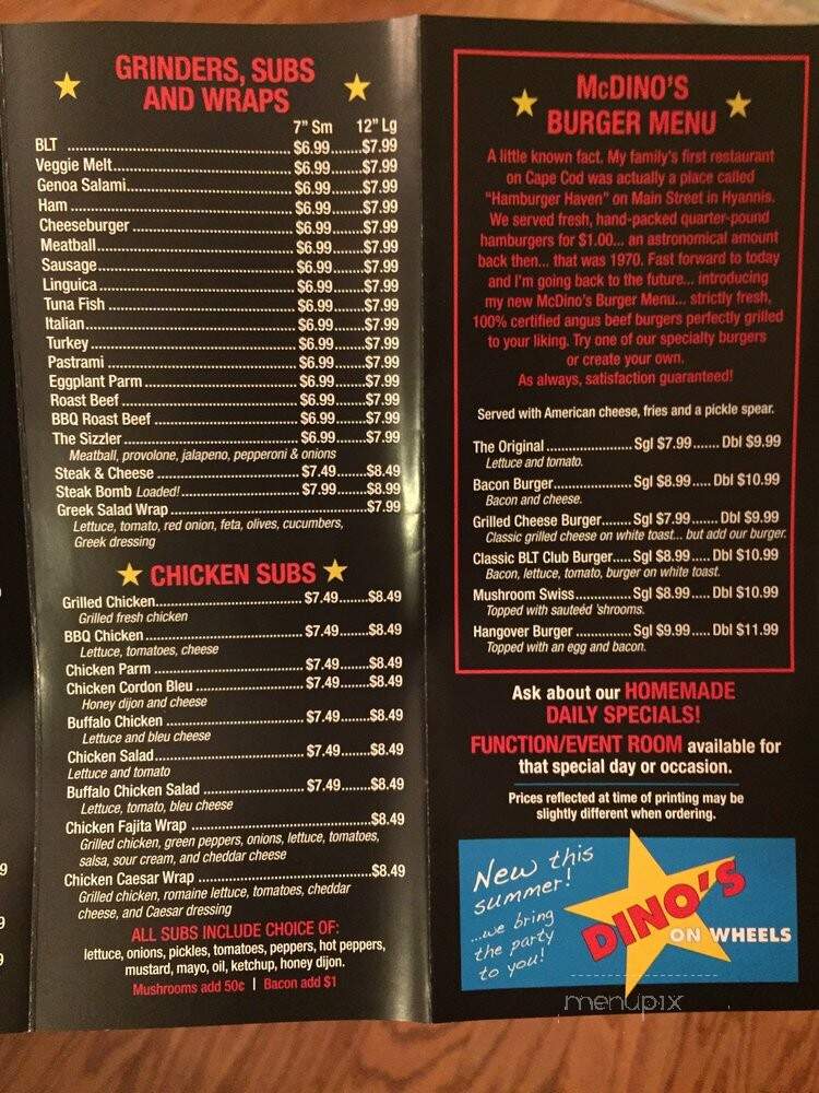 Finally Dino's Pizza-Sports - Mashpee, MA menu_pic