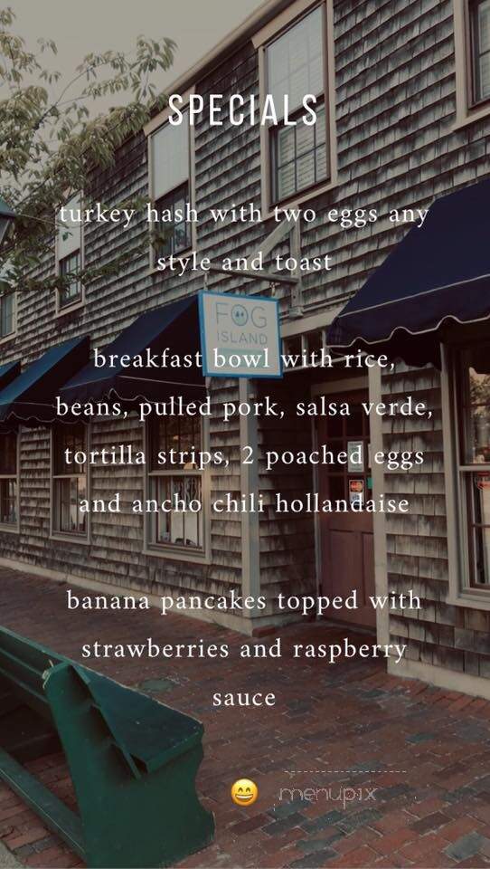 Fog Island Cafe - Nantucket, MA menu_pic