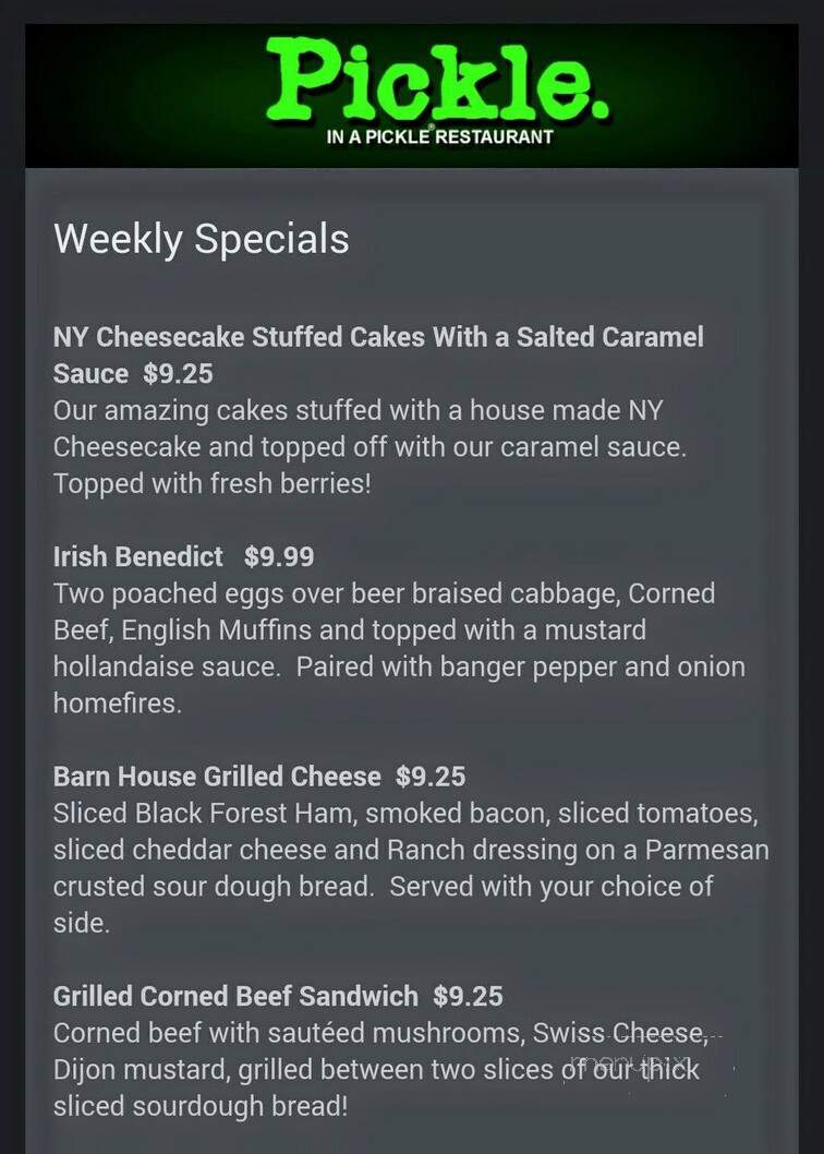 In A Pickle Breakfast & Lunch - Waltham, MA menu_pic