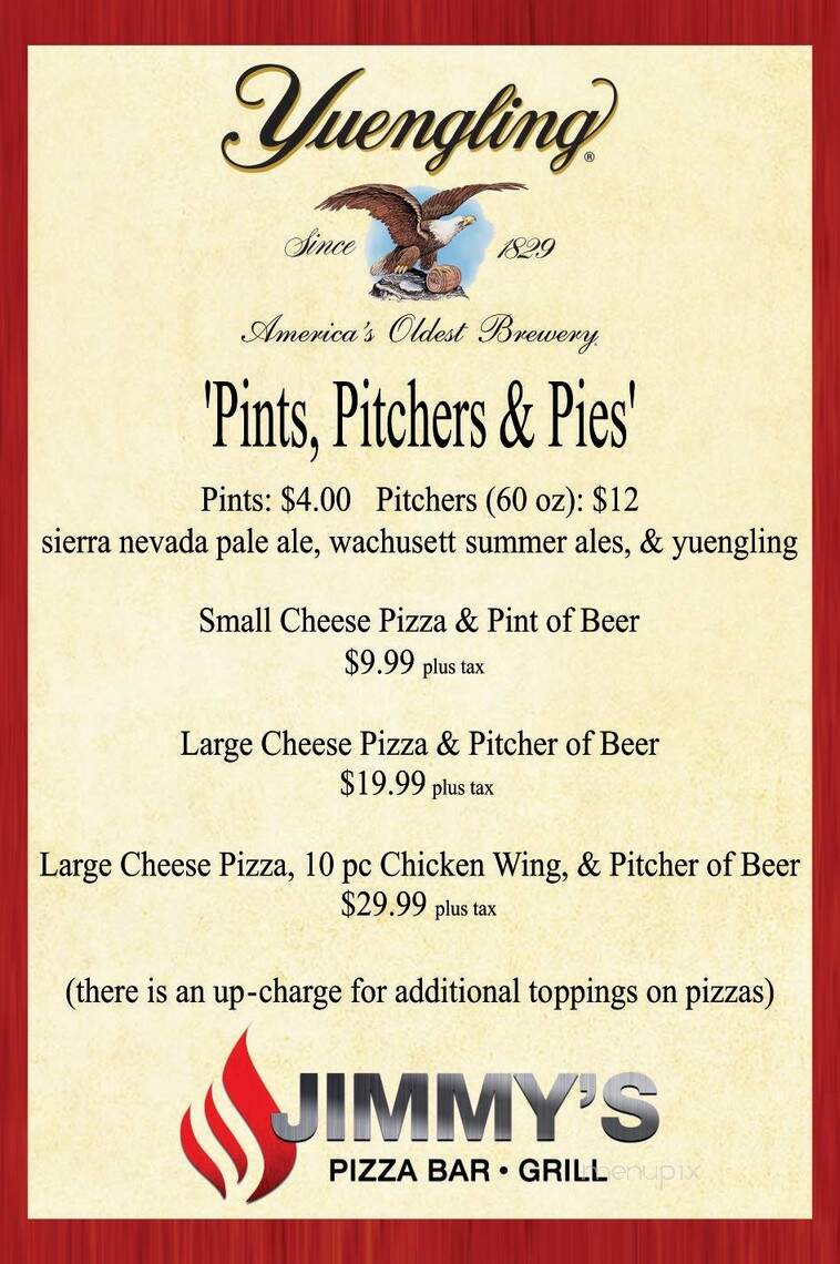 Jimmy's Famous Pizza - North Andover, MA menu_pic