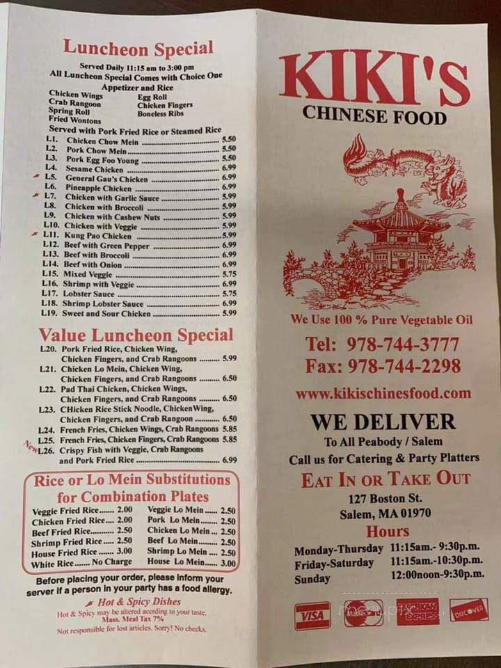 Kiki's Chinese Food - Salem, MA