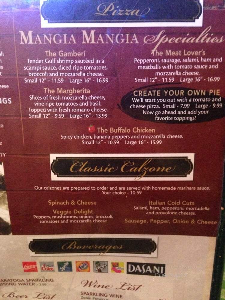 Mangia Mangia Italian Kitchen - Billerica, MA menu_pic