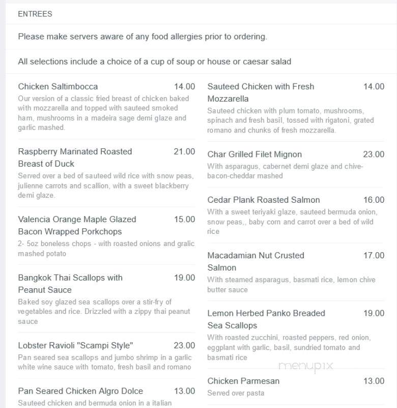 Mocking Bird - East Bridgewater, MA menu_pic