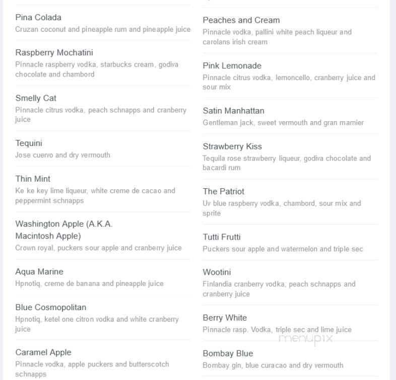 Mocking Bird - East Bridgewater, MA menu_pic