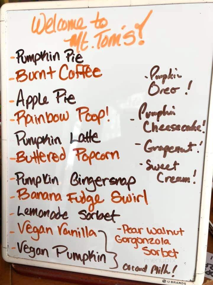 Mt Tom's Homemade Ice Cream - Easthampton, MA menu_pic
