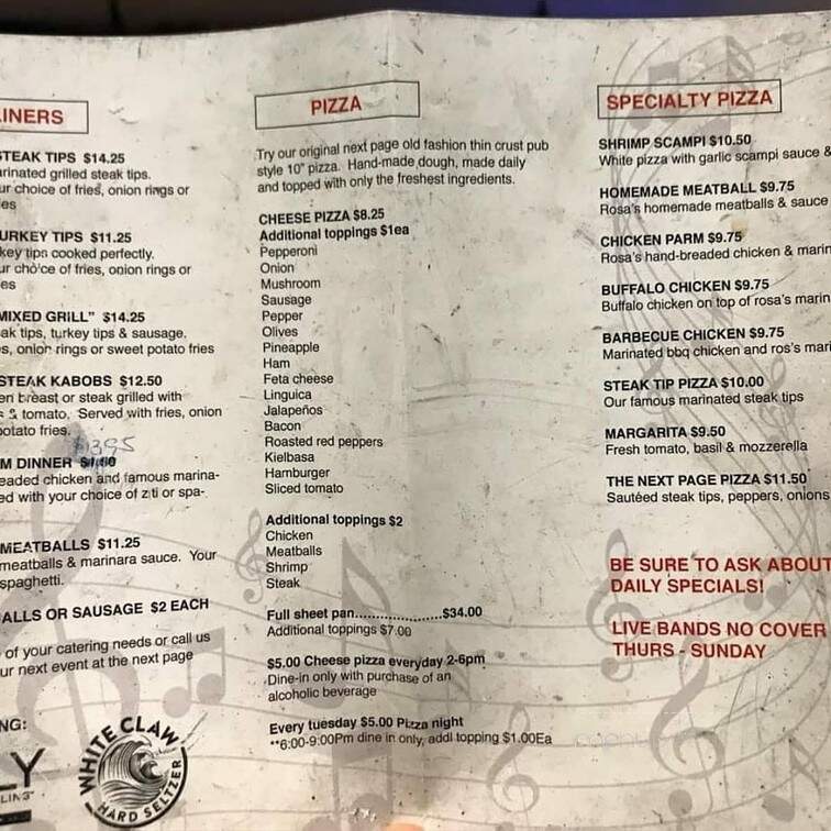 Next Page Cafe - Weymouth, MA menu_pic