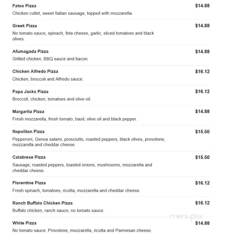 Papa Jacks - Revere, MA menu_pic