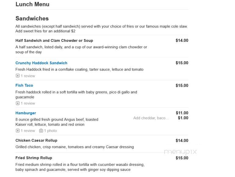 Periwinkles - Essex, MA menu_pic