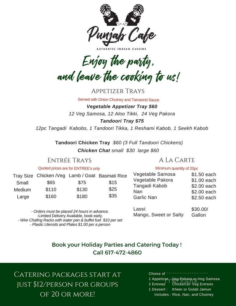 Punjab Cafe - Quincy, MA menu_pic