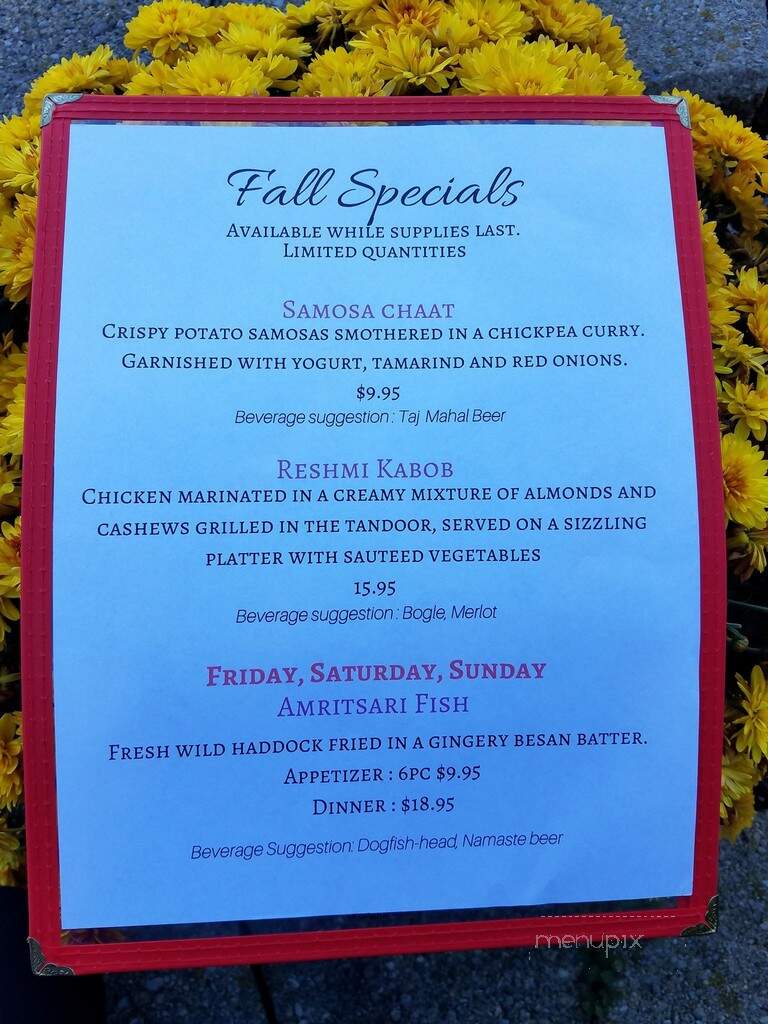 Punjab Cafe - Quincy, MA menu_pic