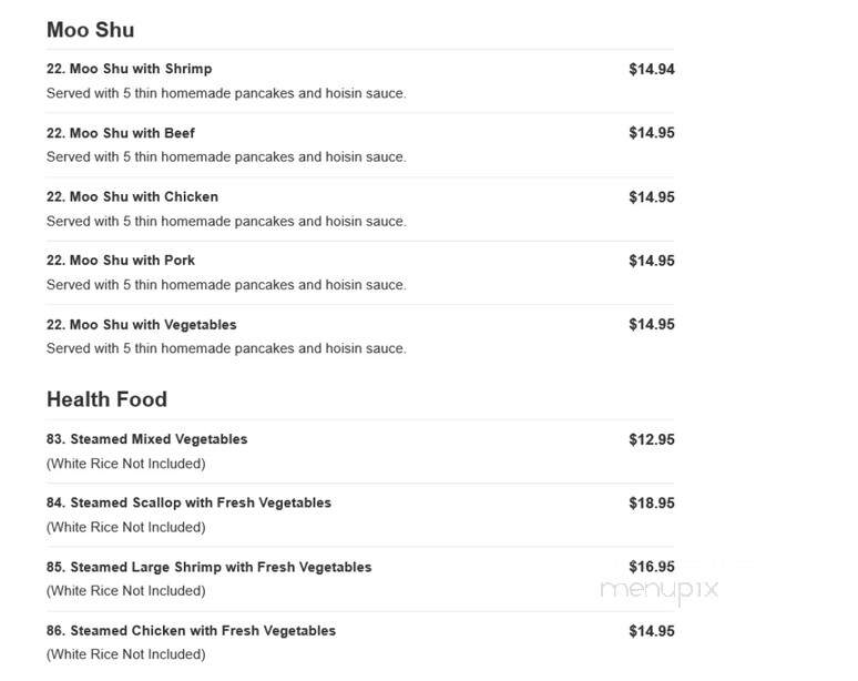 Star House Chinese Restaurant - Framingham, MA menu_pic