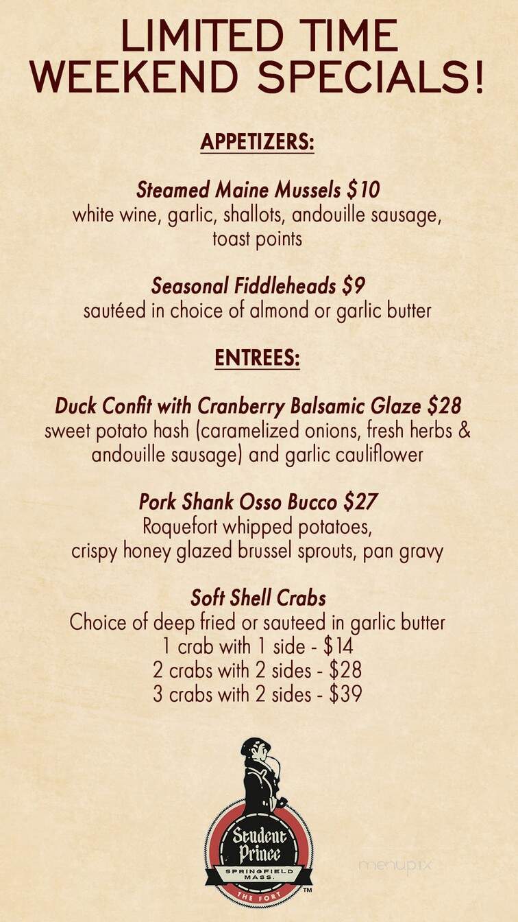 Student Prince Deli - Springfield, MA menu_pic
