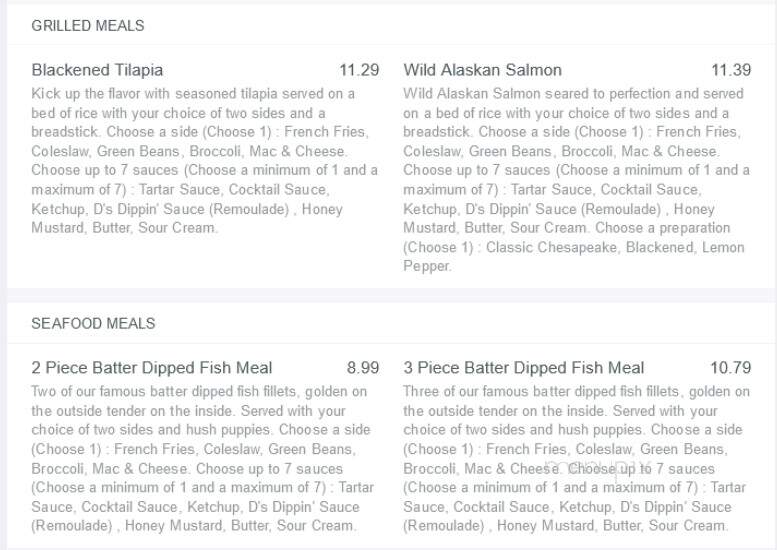 Captain D's Seafood - Cedartown, GA menu_pic