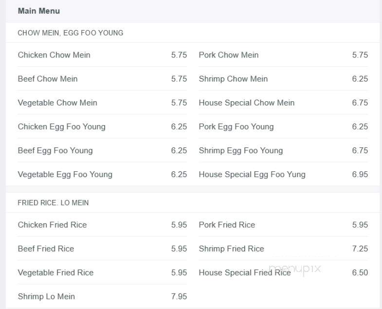 Chef Lin - Dalton, GA menu_pic