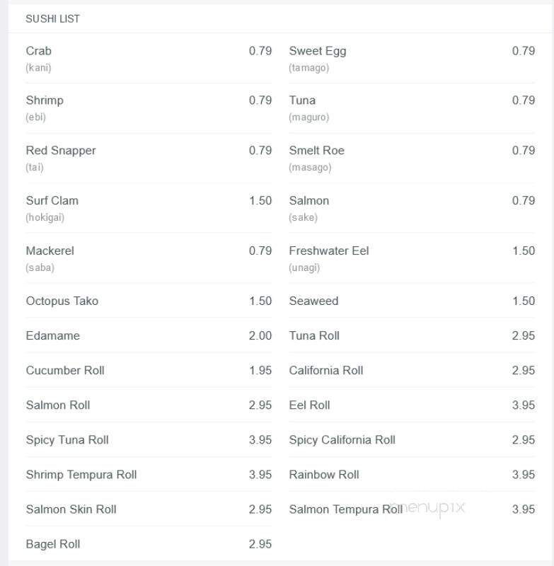 Chef Lin - Dalton, GA menu_pic