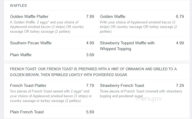 Huddle House - Baxley, GA menu_pic