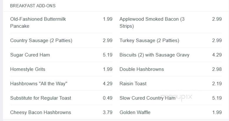 Huddle House - Baxley, GA menu_pic