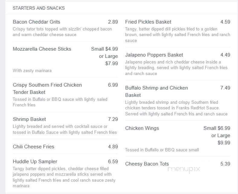 Huddle House - Baxley, GA menu_pic