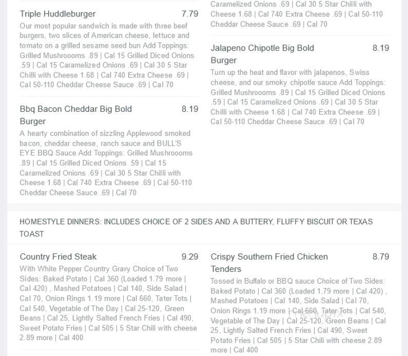 Huddle House - Baxley, GA menu_pic
