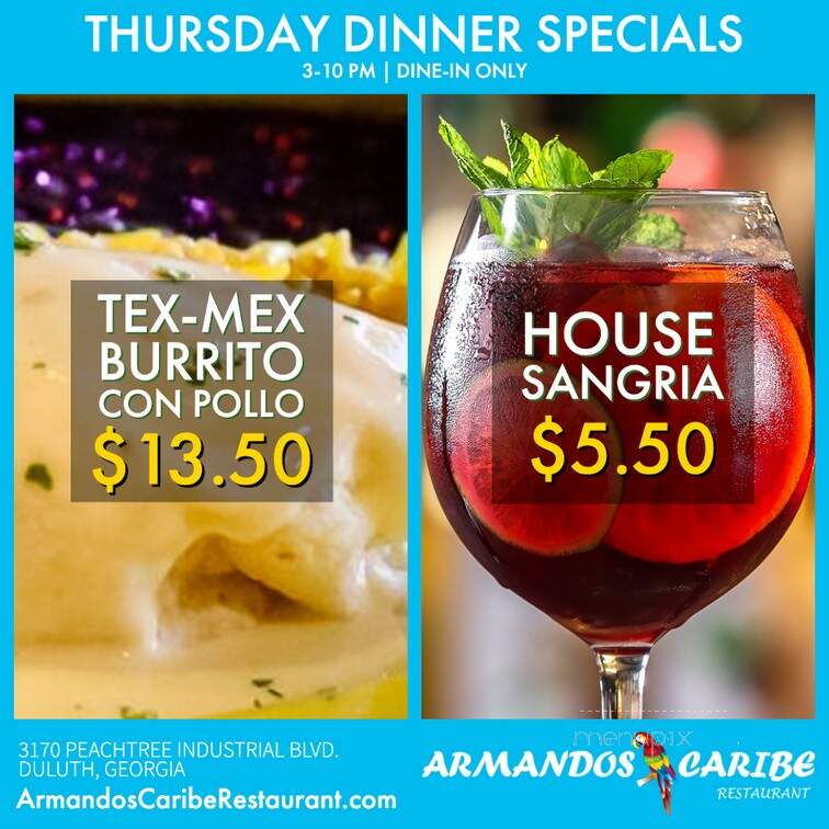Armando's Caribe - Duluth, GA menu_pic