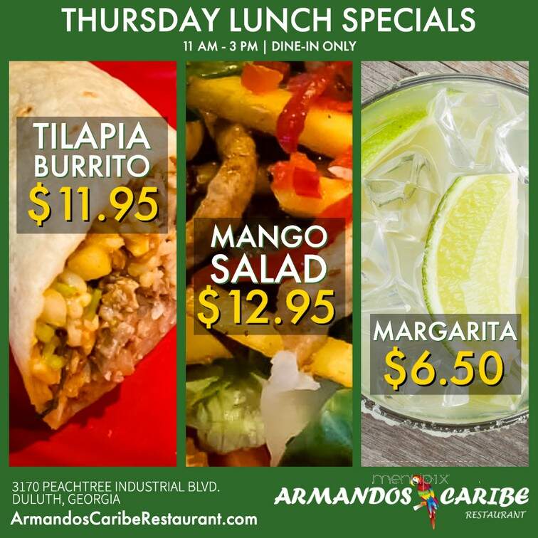 Armando's Caribe - Duluth, GA menu_pic