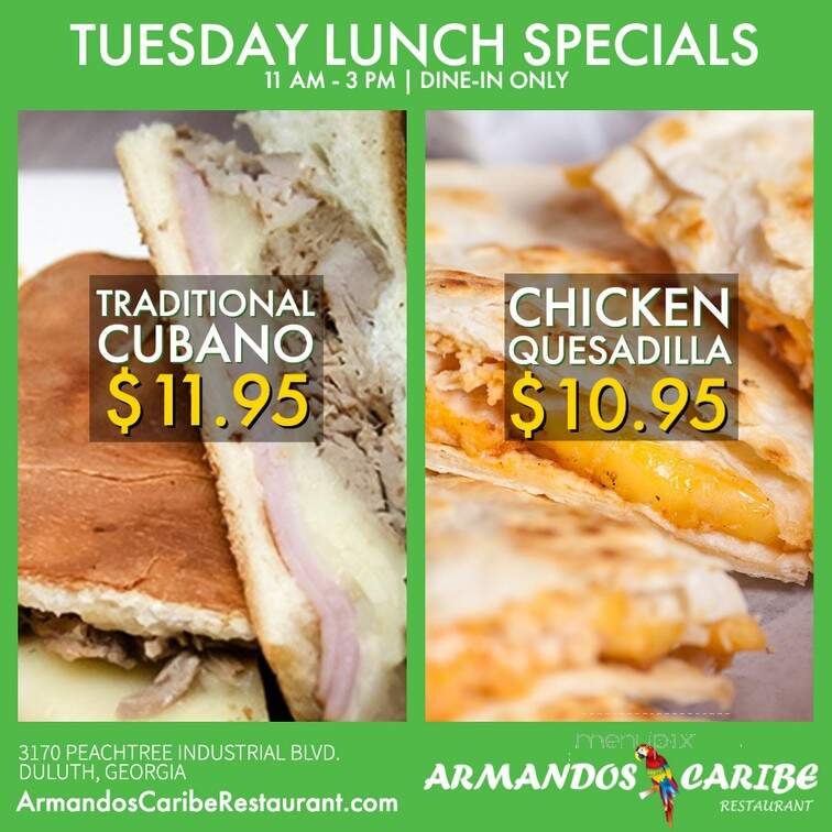 Armando's Caribe - Duluth, GA menu_pic
