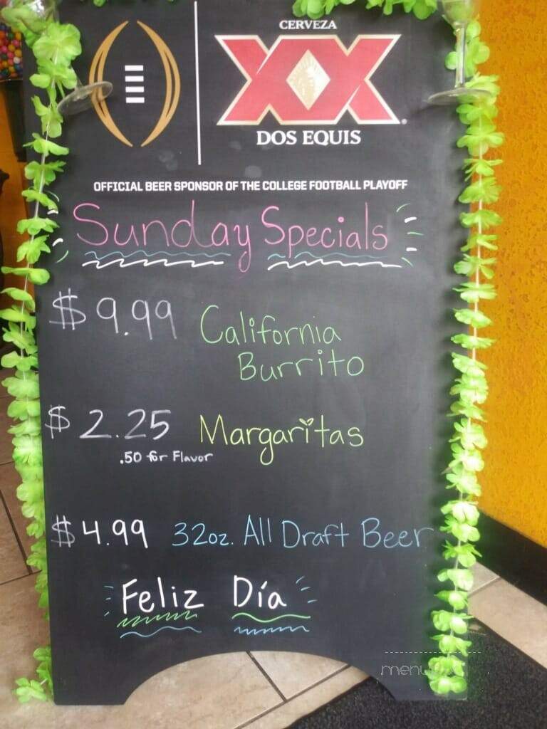 San Diego Mexican Restaurant - Locust Grove, GA menu_pic