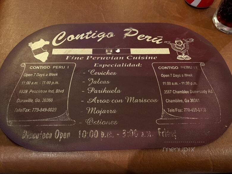 Contigo Peru II - Chamblee, GA menu_pic