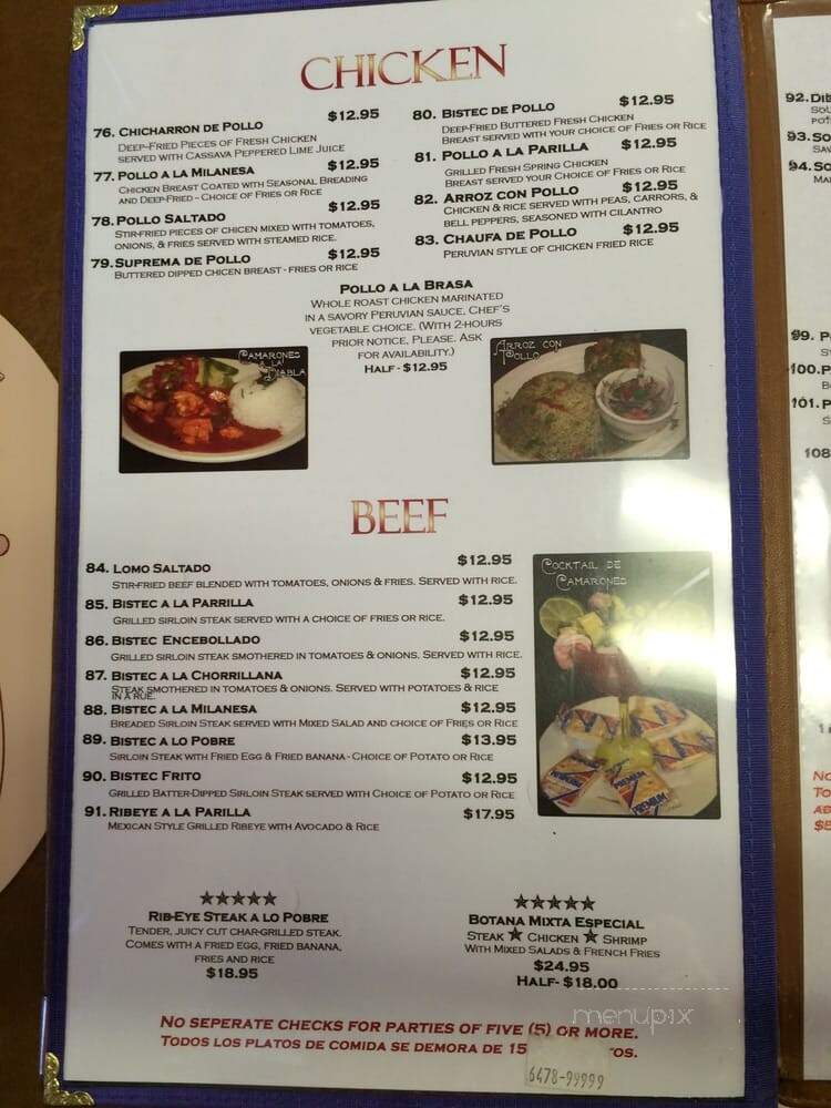 Contigo Peru II - Chamblee, GA menu_pic