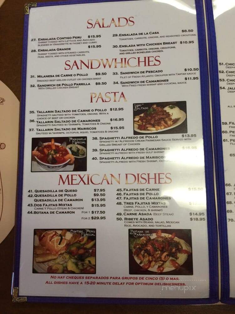 Contigo Peru II - Chamblee, GA menu_pic