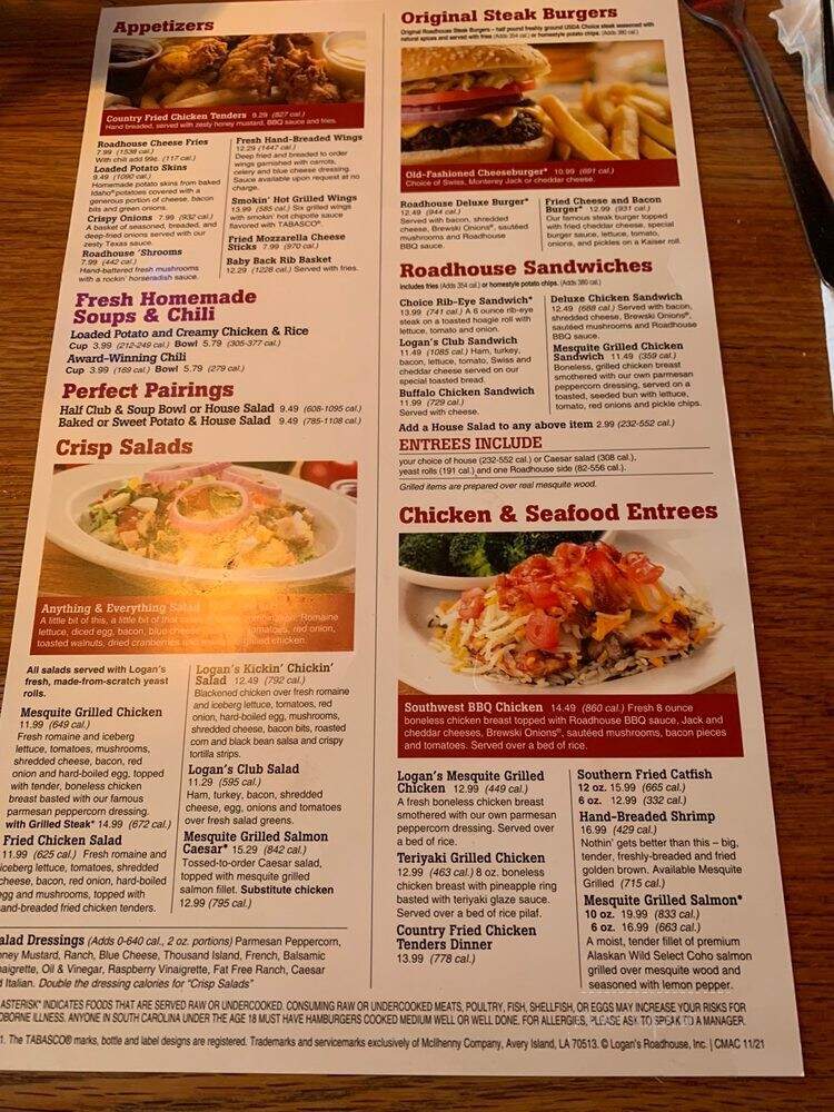 Logan's Roadhouse - Augusta, GA menu_pic
