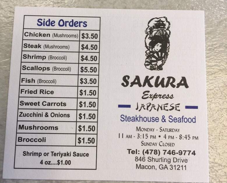 Sakura Japanese Restaurant - Macon, GA