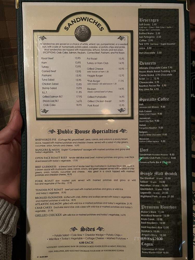 Six Pence Pub - Savannah, GA menu_pic