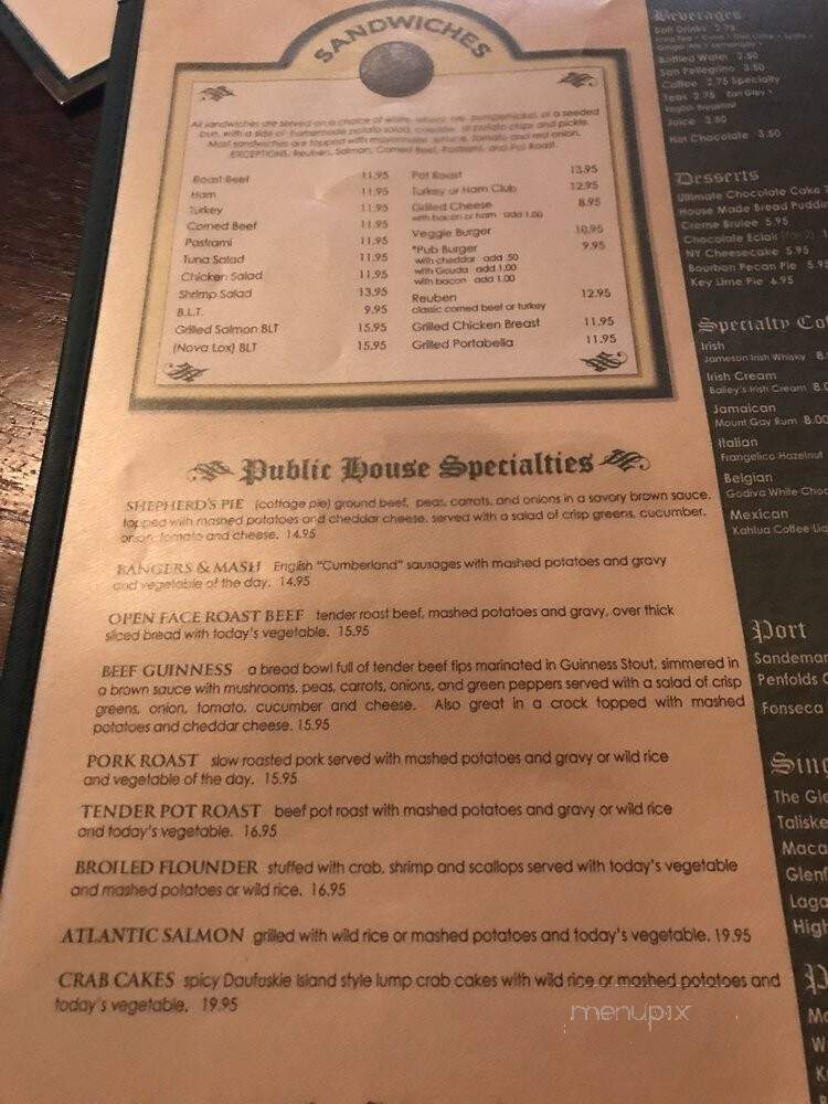 Six Pence Pub - Savannah, GA menu_pic