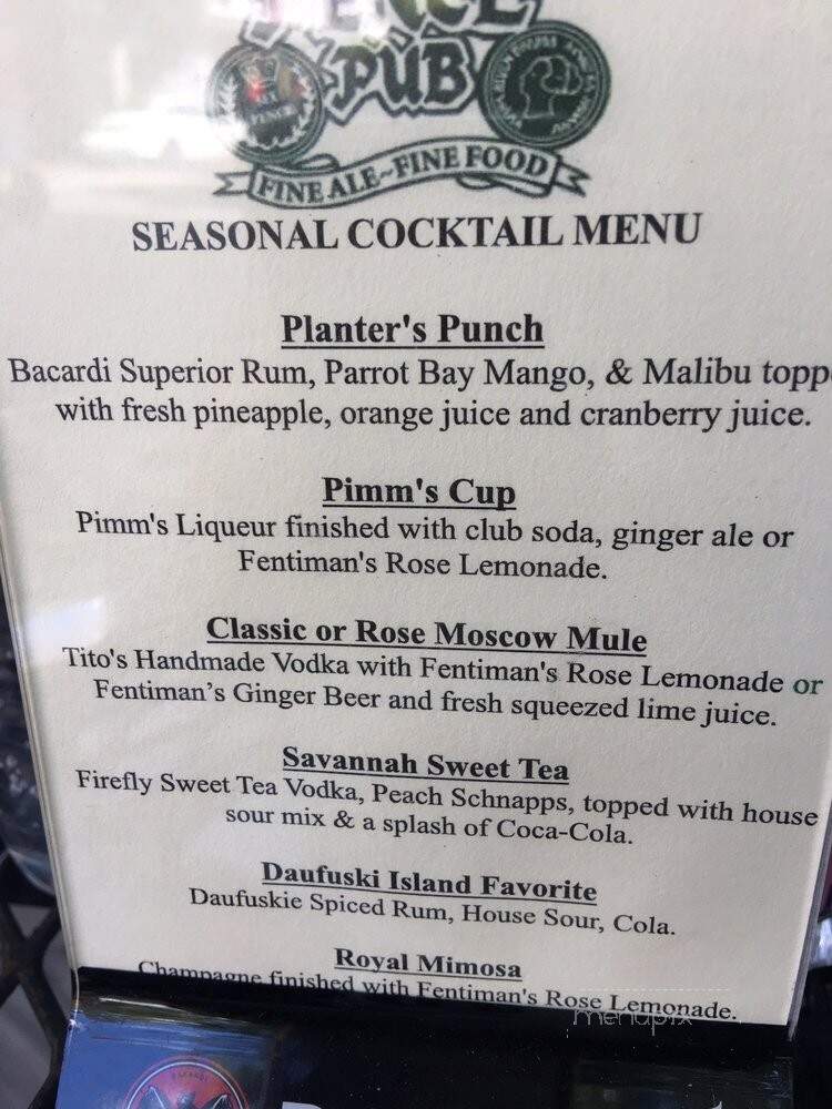 Six Pence Pub - Savannah, GA menu_pic