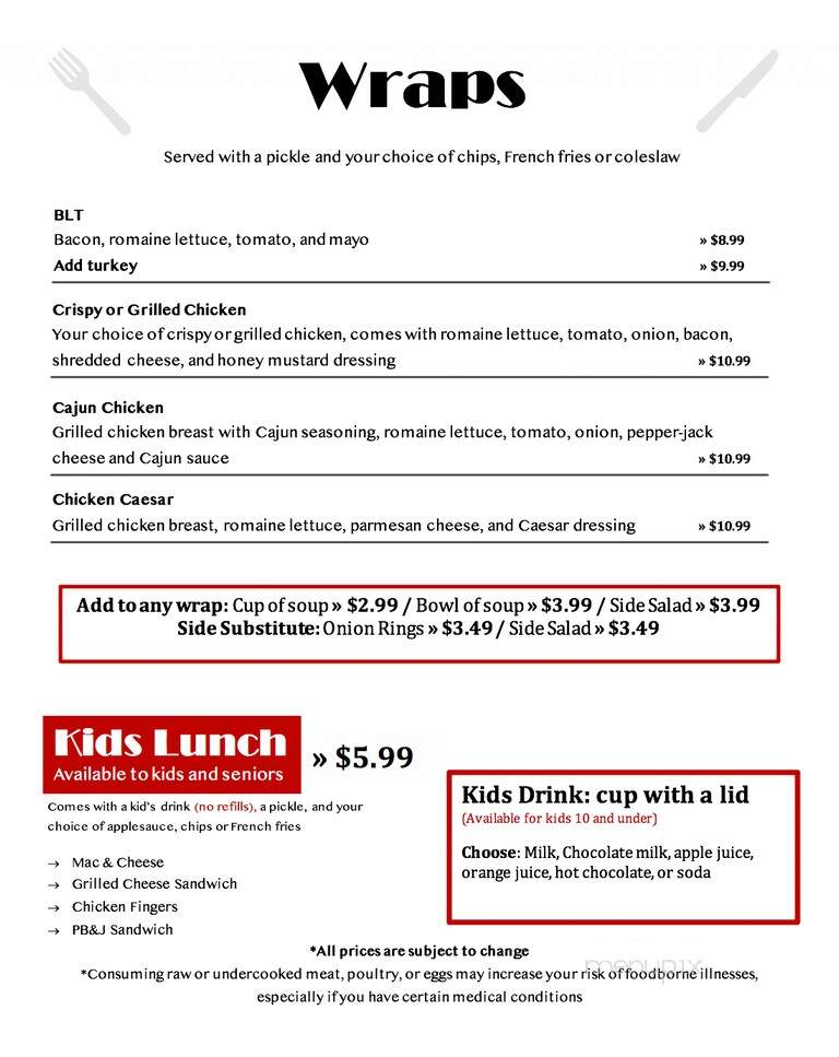 Olde Main Eatery & Sweet Shop - Elk River, MN menu_pic