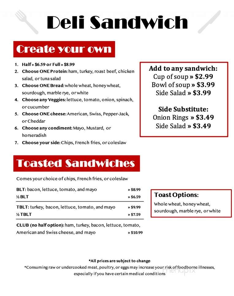 Olde Main Eatery & Sweet Shop - Elk River, MN menu_pic