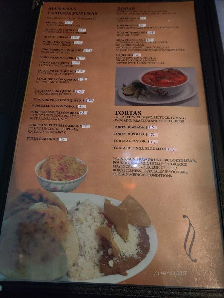 Manana Restaurant - Saint Paul, MN menu_pic