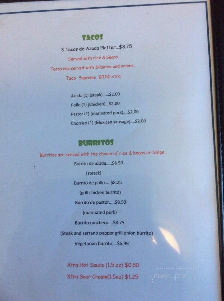 Manana Restaurant - Saint Paul, MN menu_pic