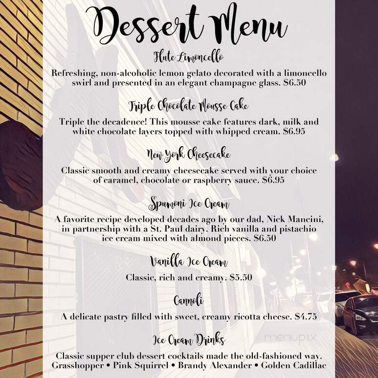 Mancinis Char House - Saint Paul, MN menu_pic