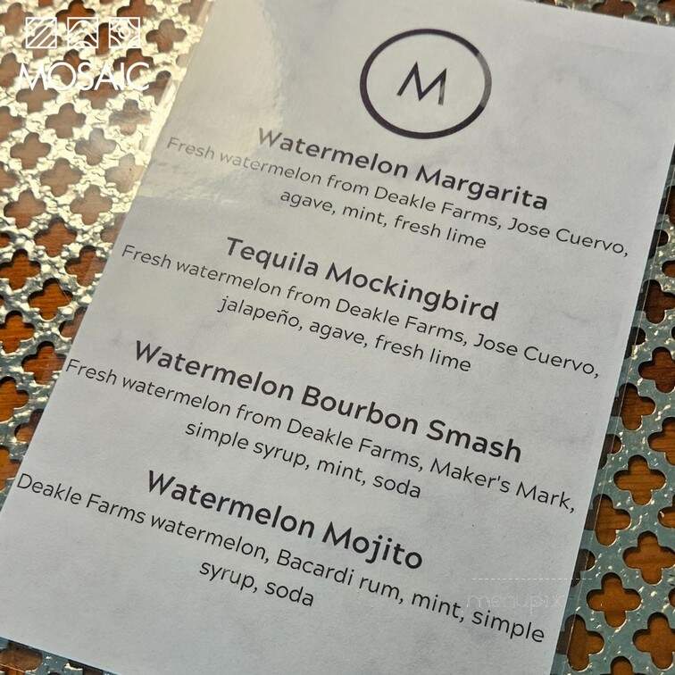 Mosaic Tapas Bar - Ocean Springs, MS menu_pic