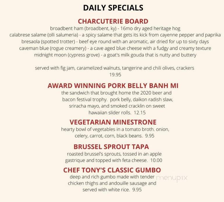 Mosaic Tapas Bar - Ocean Springs, MS menu_pic