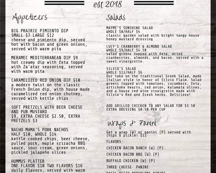 Meramec Vineyards - Saint James, MO menu_pic