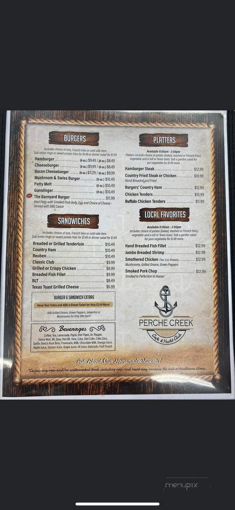 Perche Creek Cafe - Columbia, MO menu_pic