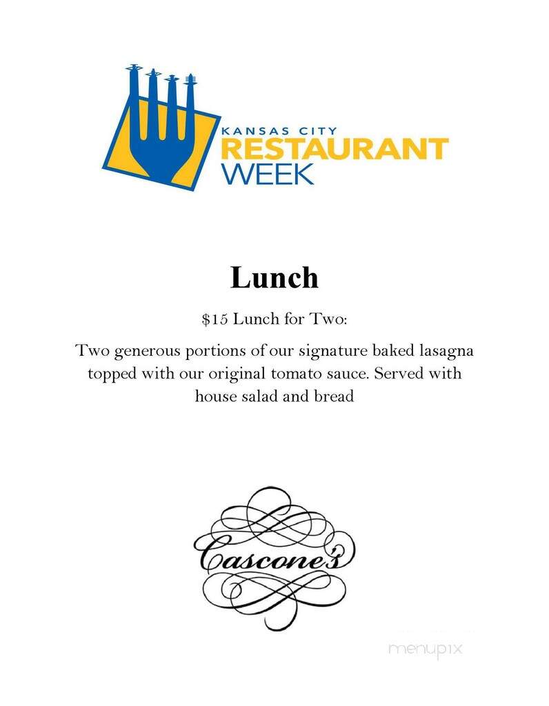 Cascone's Italian Restaurant - Kansas City, MO menu_pic